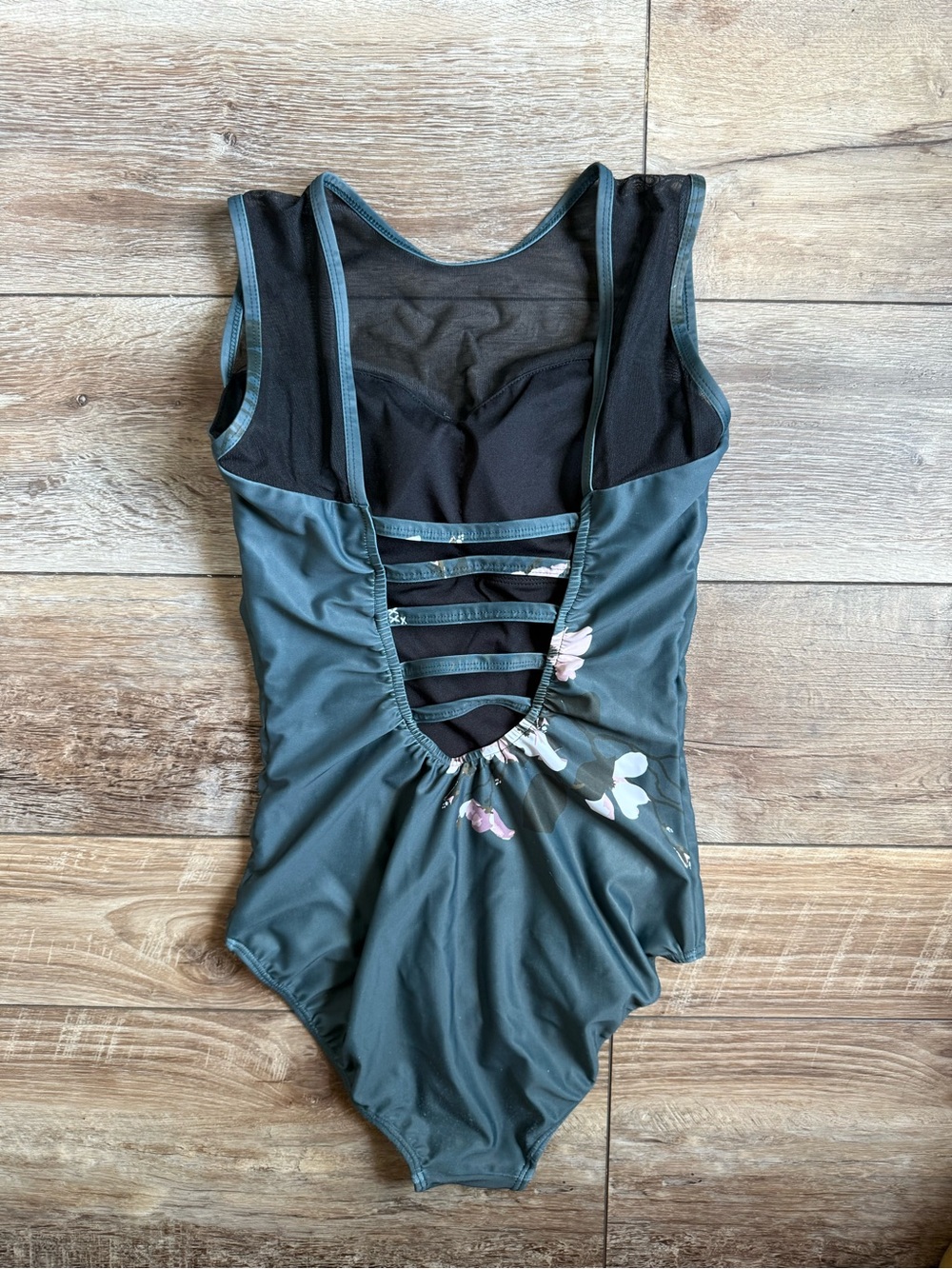 Albion Teal One-Piece Swimsuit with Pink Floral Print - Picture 2 of 6